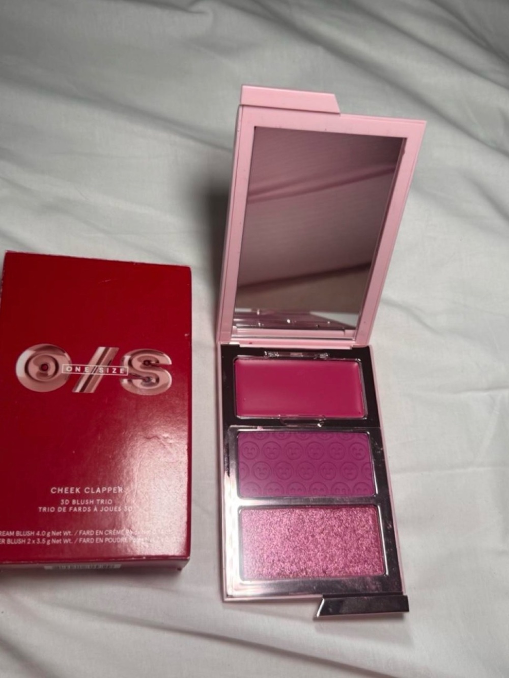 ONE/SIZE Pink Blush Trio Palette — Cream, Matte & Shimmer